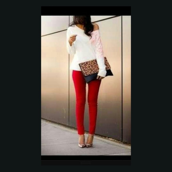 iris Pants - New Red Retro Pinup High waisted skinny pants