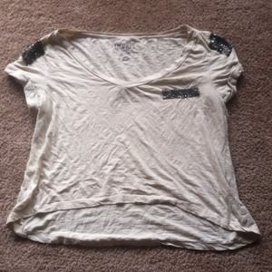 Beige with Green Decoration Crop Top