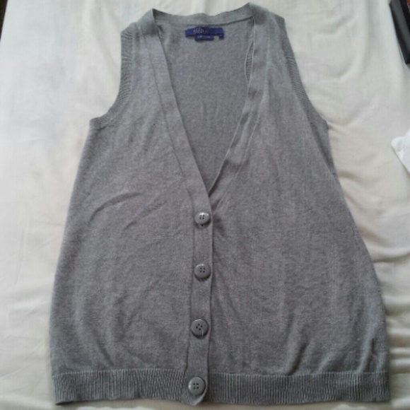 Grey, button up vest