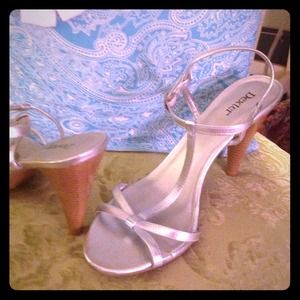 Dexter silver strappy special occasion high heels