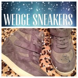 High top wedge sneakers size 9 1/2