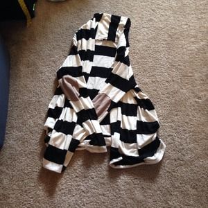 Black and white cardigan with elbow pads