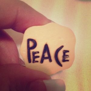 2 Wood Burned Peace Rings