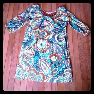 Multicolored 3/4 Sleeve Tibi Dress