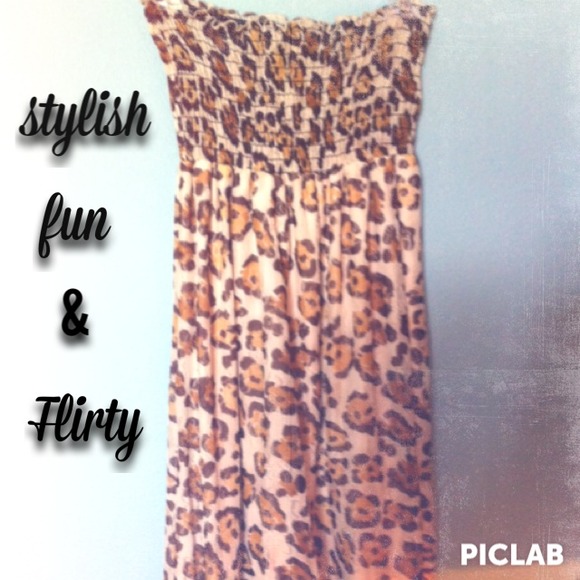 Strapless leopard maxi dress!