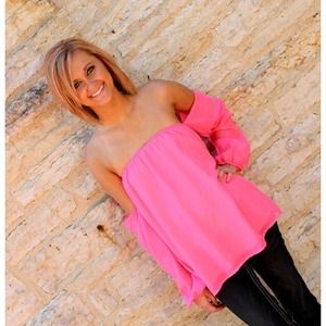 Neon Pink off the shoulder Top