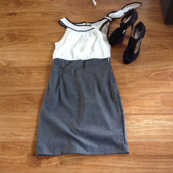 Professional dress, black and grey. Size 7