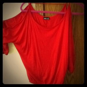 Red caged cold shoulder top!!!