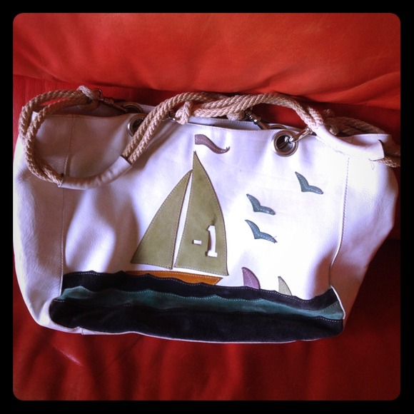 Leather+Suede sailboat bag - Italian - Picture 1 of 4