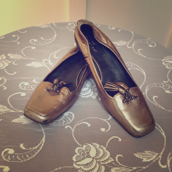 Metallic Cole Haan Flats