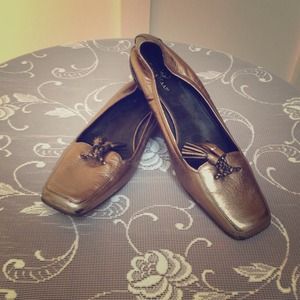 Metallic Cole Haan Flats