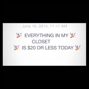 Everything in my closet $20 or less.