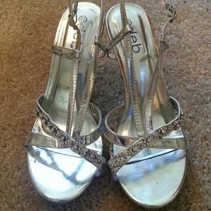 Silver Deb heels