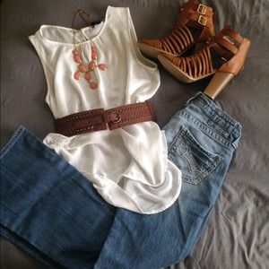 White flowy top