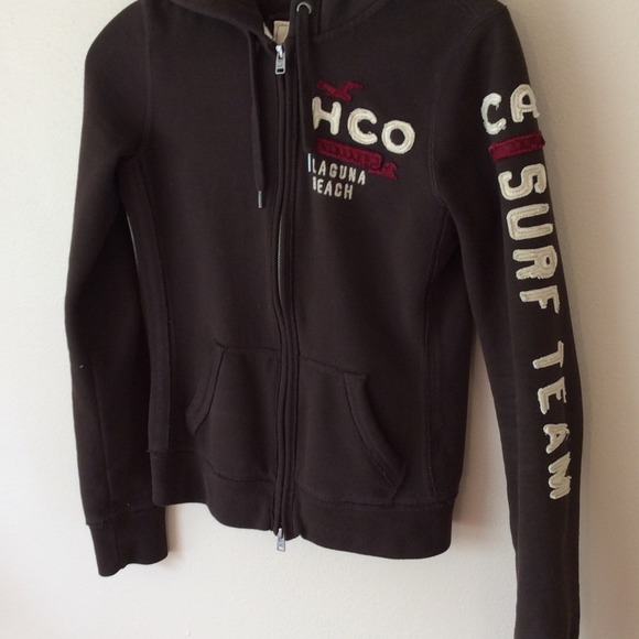 Brown Hollister Zip Up Hoodie - Picture 3 of 4