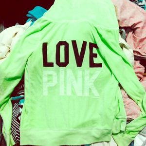 Victoria's Secret Lime Green zip up jacket💚