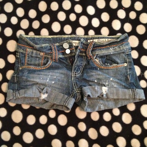 A pair of Rein jean short shorts