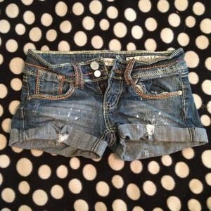 A pair of Rein jean short shorts