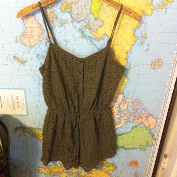💥sold💥Army green eyelet romper