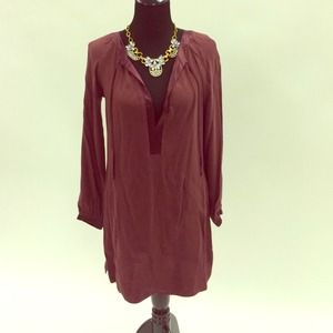 Burgundy boho style designer dress