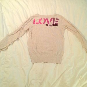 Billabong Oatmeal Sweatshirt Top size M