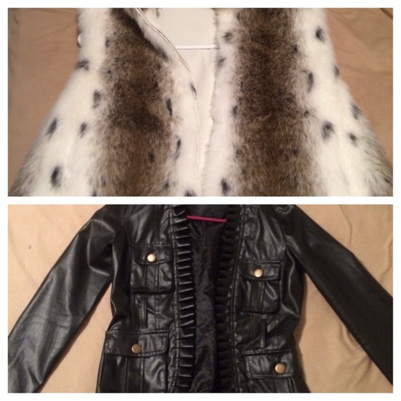 ✨BUNDLED leather jacket and fur vest!