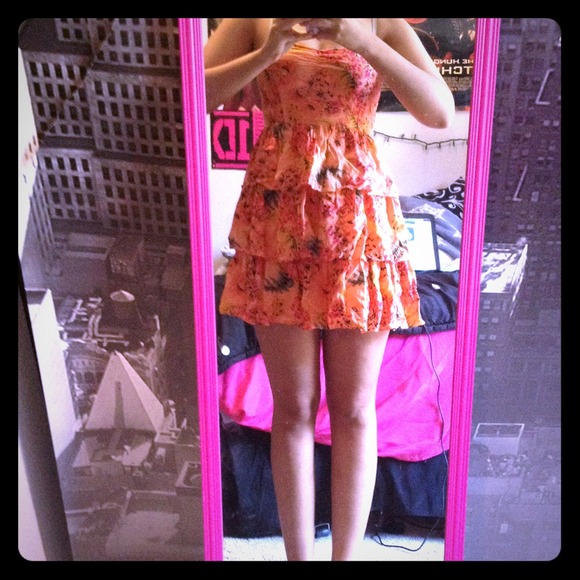 Floral, ruffled, size 4 urban outfitters dress