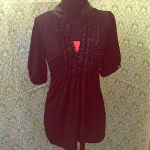 Black ruffled tunic