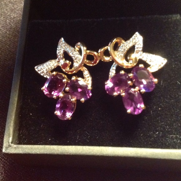 14k gold amethyst earrings