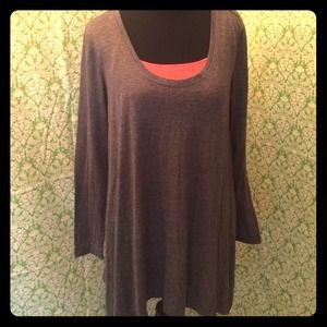 Gray long sleeve swing tunic
