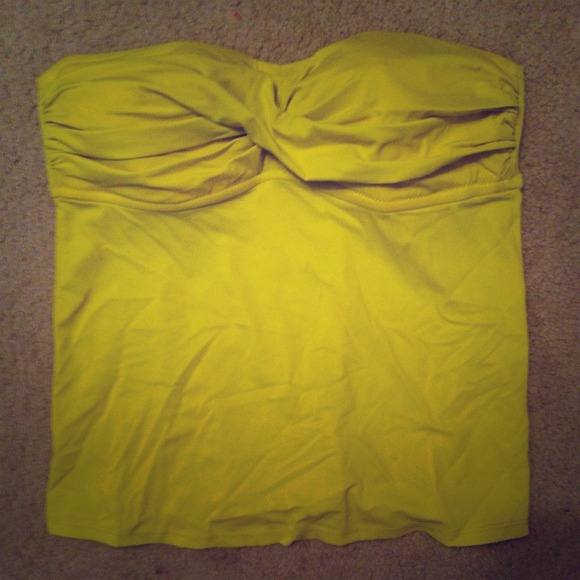 Jcrew tankini bandeau bathing top. Bright yellow.