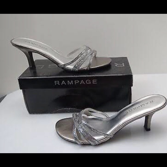 Rampage silver strappy heels