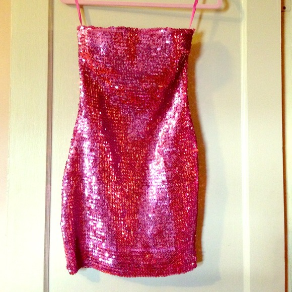 Dresses | Hot Pink Sequin Sexy Dress | Poshmark