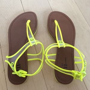 Rubbery neon sandals