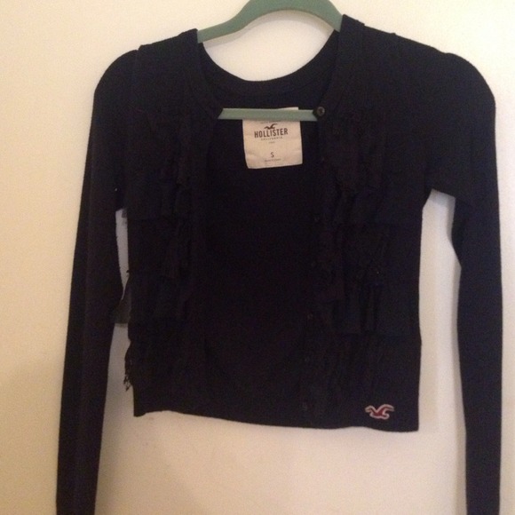 Navy blue ruffle hollister cardigan