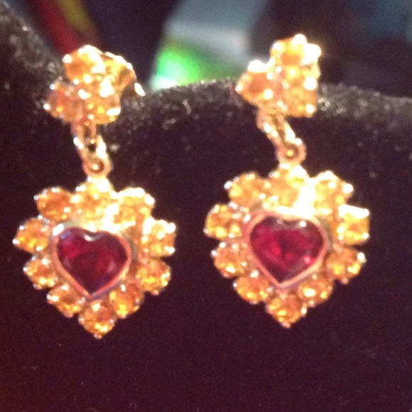 10k Garnet & Citrine Earrings