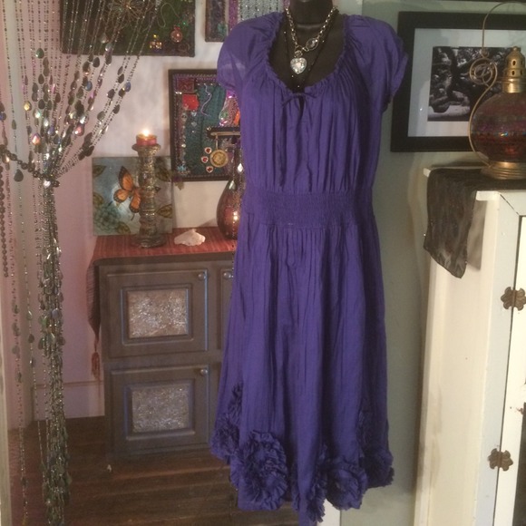 Bohemian purple poet dress 2x