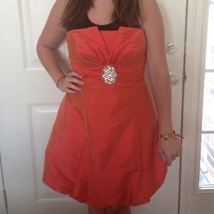 Orange semi-formal dress