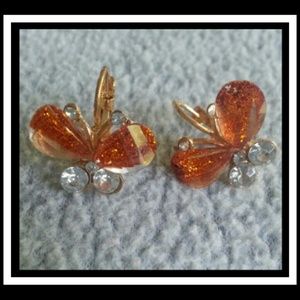 💰💰💰 Amber butterfly earrings