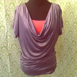 Silver cowl neck tunic