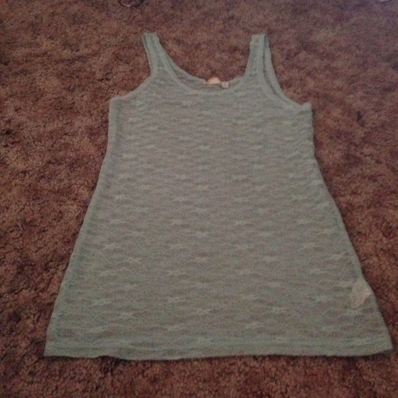 Mint colored lace tank top
