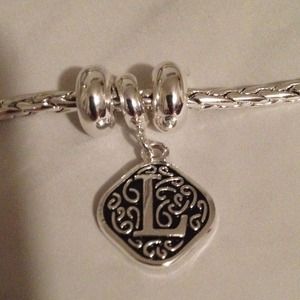 Brand-new silver bracelet with initial L