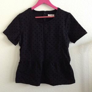 🌷 Velvet polka for black peplum top