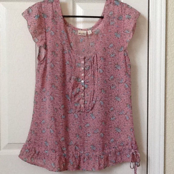 Pink sheer blouse