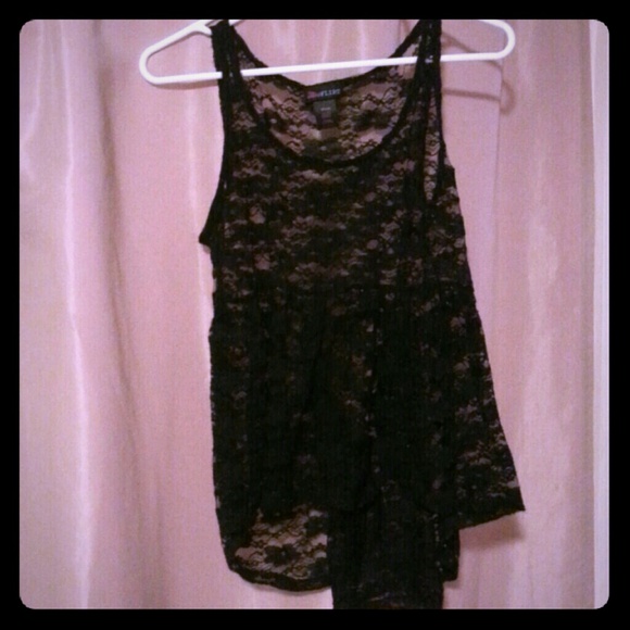 Black lace babydoll tank