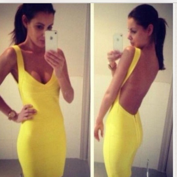 Yellow bandage dress