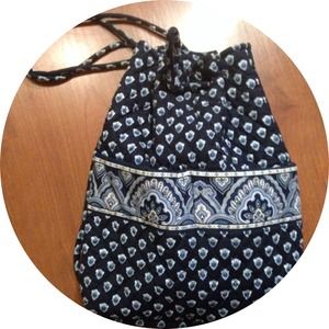 Vera Bradley navy drawstring backpack purse