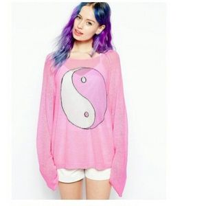 Wildfox yin yang bell sleeve knit sweater