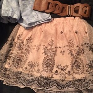 Beautiful pink lace skirt with feminine pattern