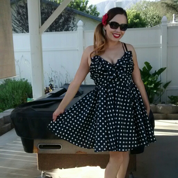 Aryn K Polka dot dress
